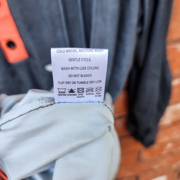 Gray & Orange Floral Button-Front Tunic By Lily 2XL Long Sleeves Lightweight - Picture 9 of 9